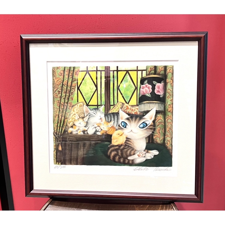 真作/杉原元人/梅花小禽図/春/桐共箱付/布袋屋掛軸HE-234/