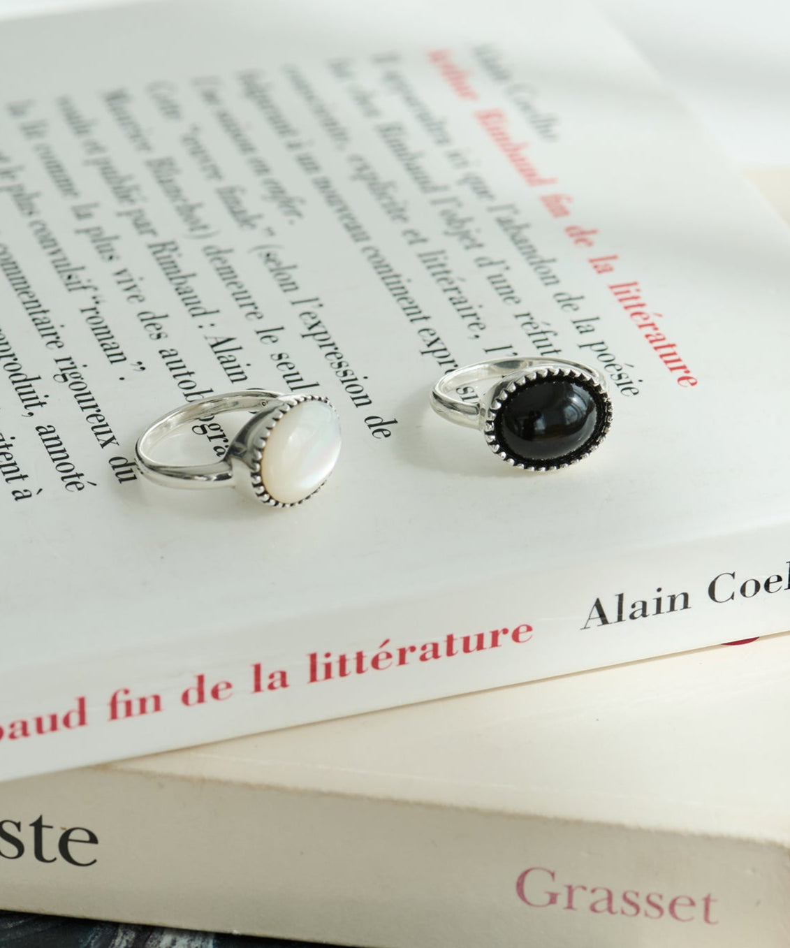 オーバルストーンシルバーリング | ラビアンジェ-⼤きいサイズの