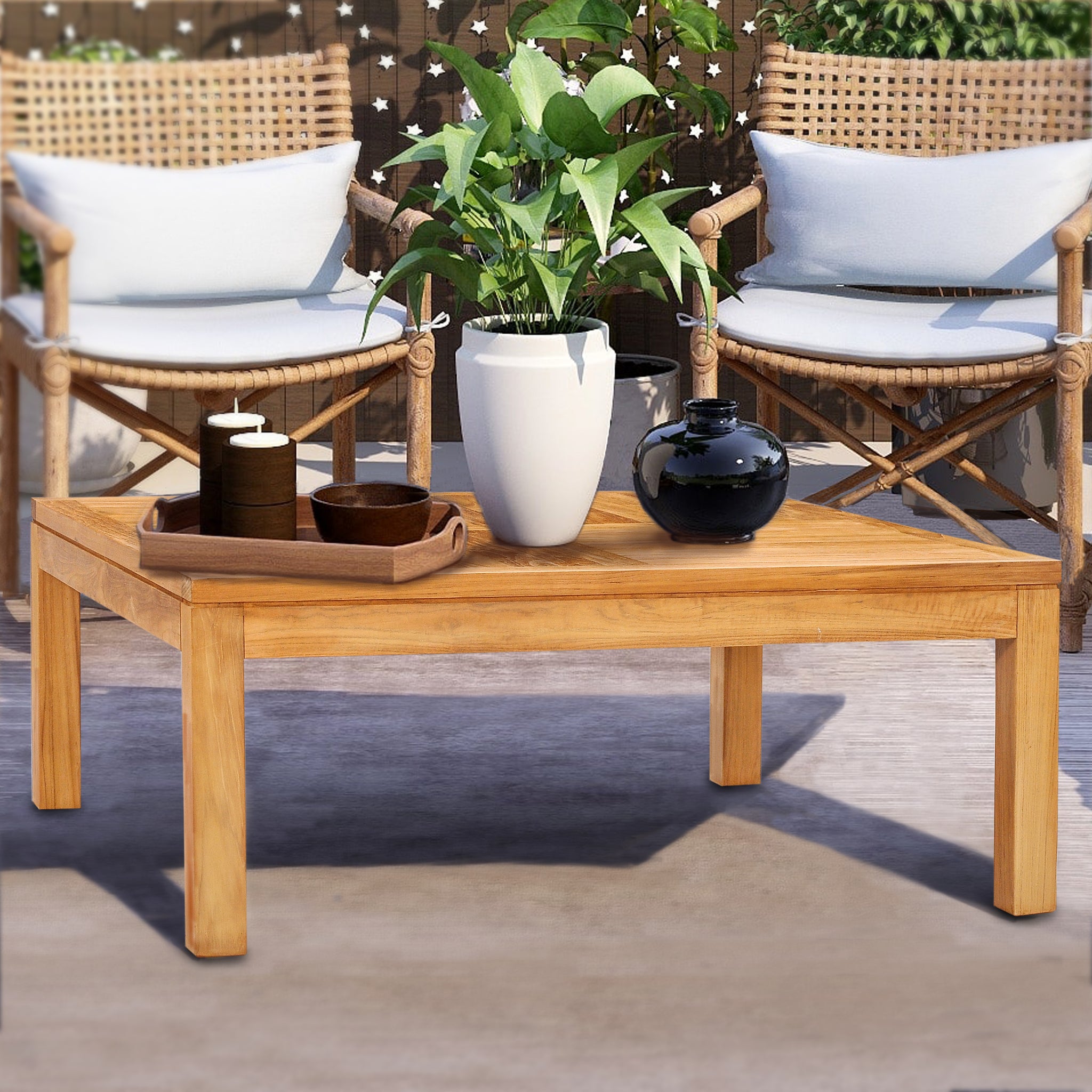 Teak Wood San Francisco Square Coffee Table – La Place USA