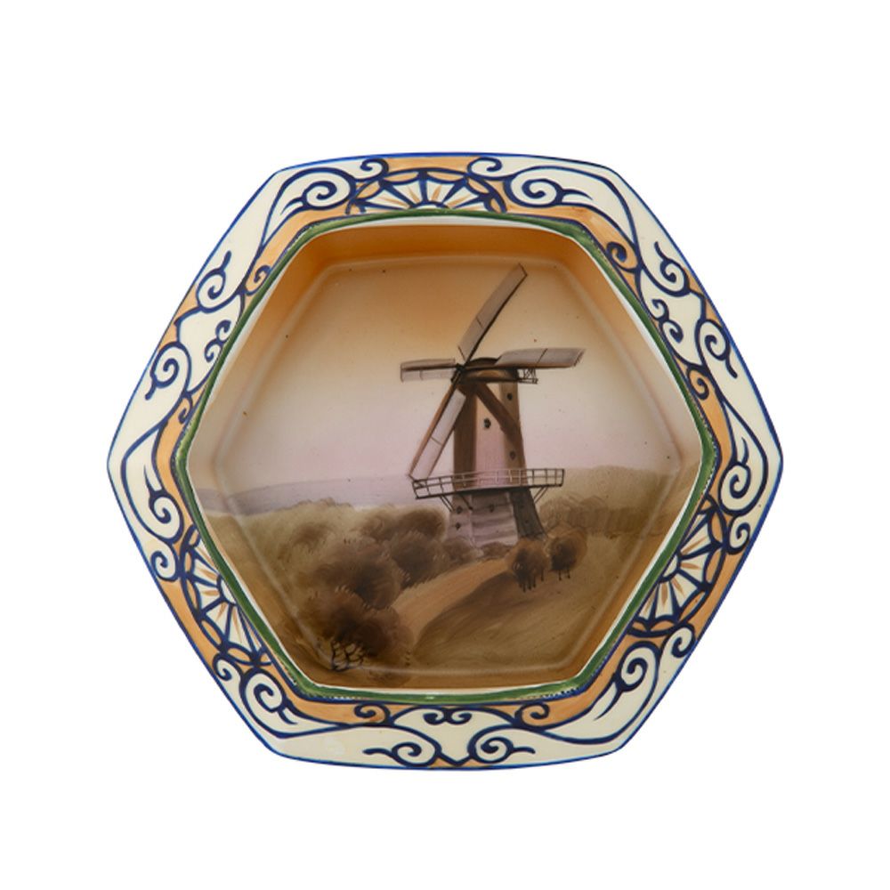 1点限り】オールドノリタケ アールデコ オレンジラスター彩 二口花瓶