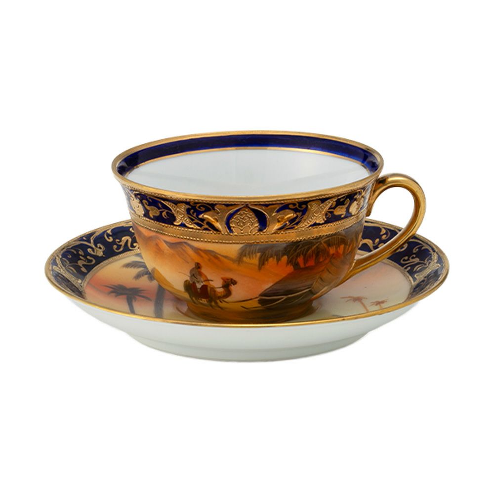 名古屋製陶 オールドメイトウ 金盛上ピンク地華装飾 キャビネット