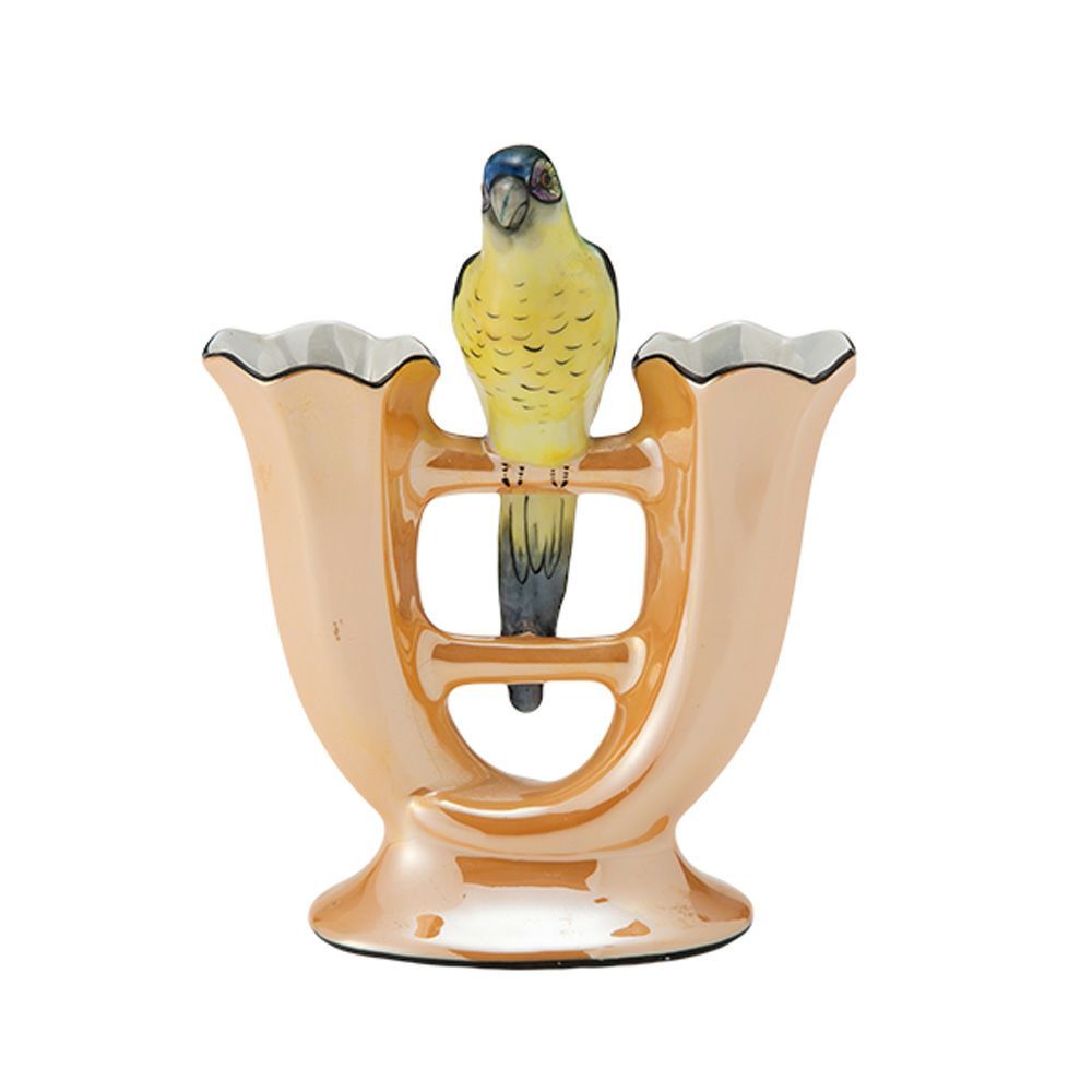 1点限り】オールドノリタケ アールデコ オレンジラスター彩 二口花瓶