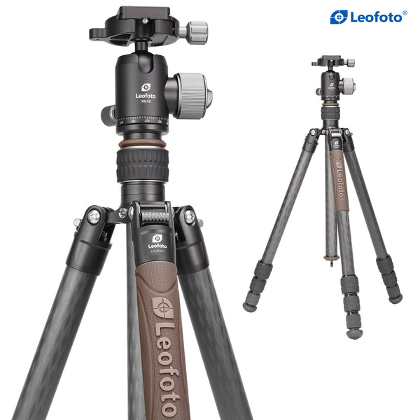 Leofoto LX-254CT + XB-32 Reversible Travel Tripod with Ball Head Set