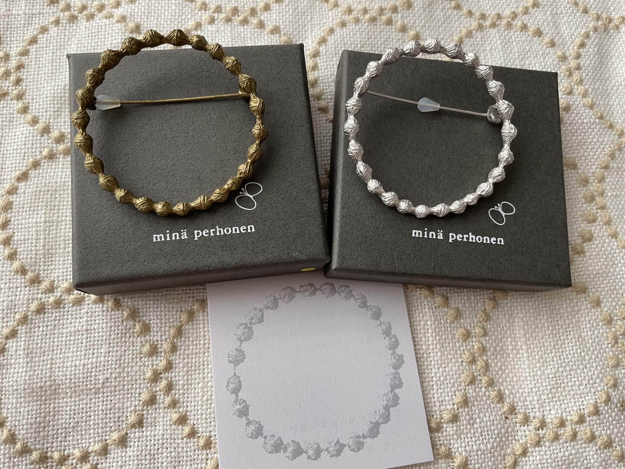 mina perhonen ミナペルホネン タンバリン ブローチ ゴールド mina