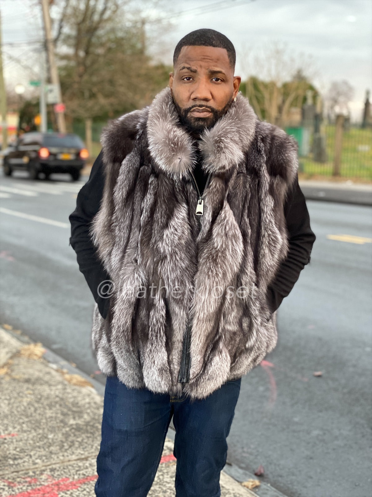 Men's Fox Fur Vest Silver – LeatherKloset