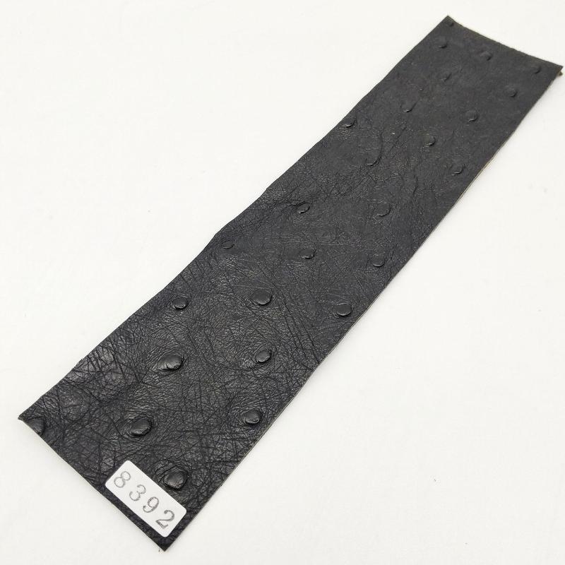 オーストリッチ革【5×21cm/0.8mm】ブラック/特Aランク/d8392 – レザー
