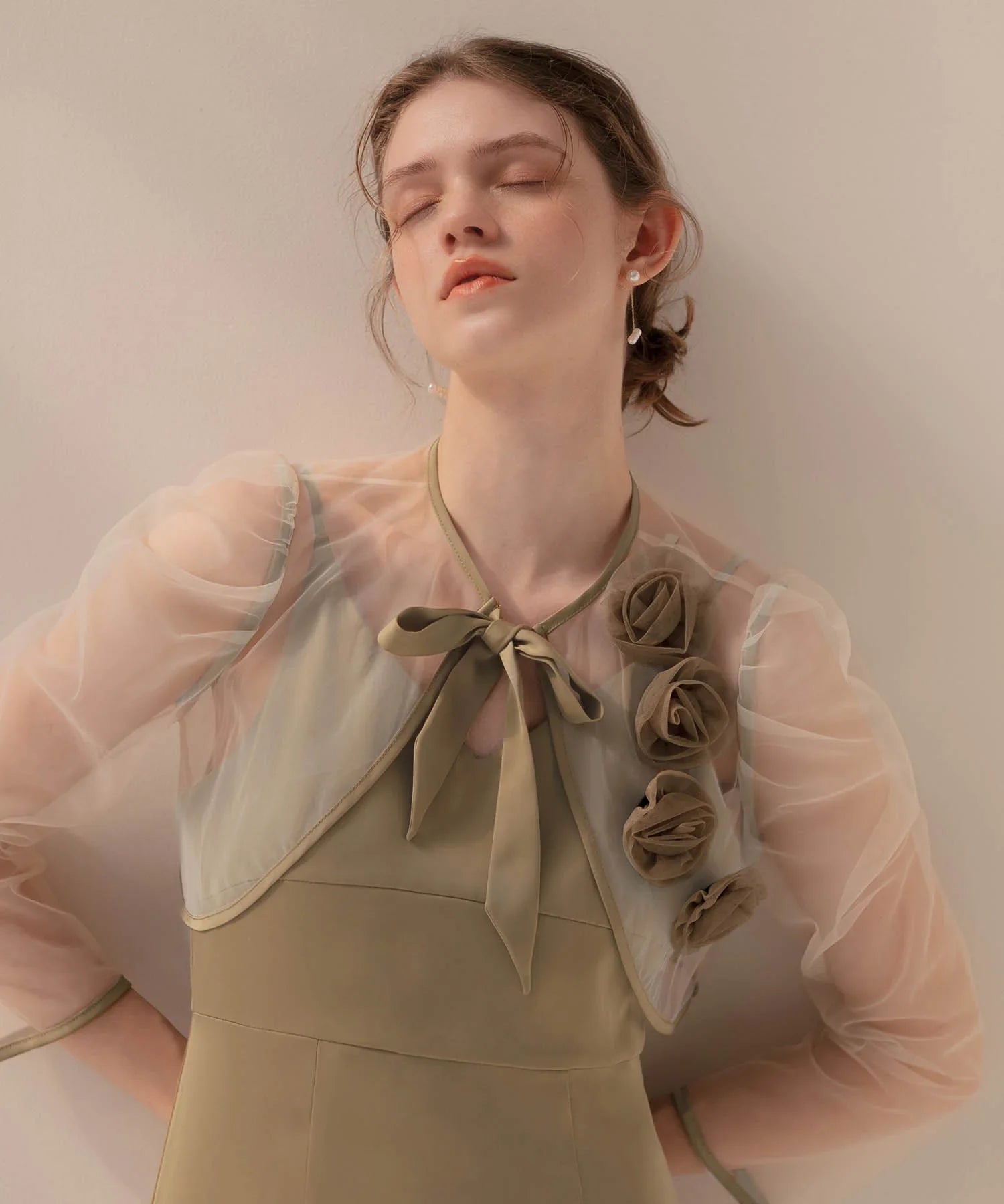 当日発送】ローズボレロシアースリーブIラインドレス/パーティードレス