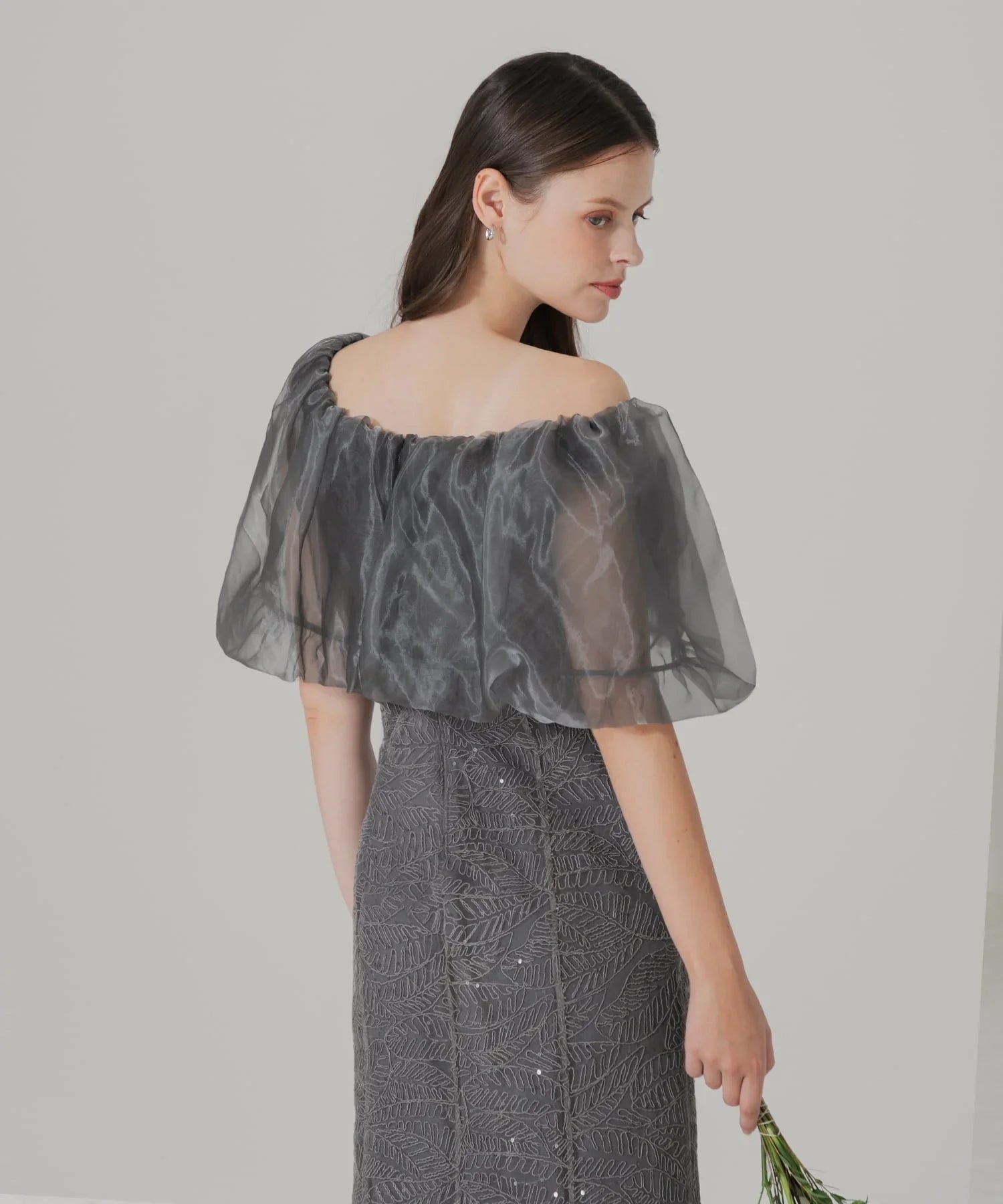 当日発送】2WAYオフショルダーパフスリーブマーメイドドレス