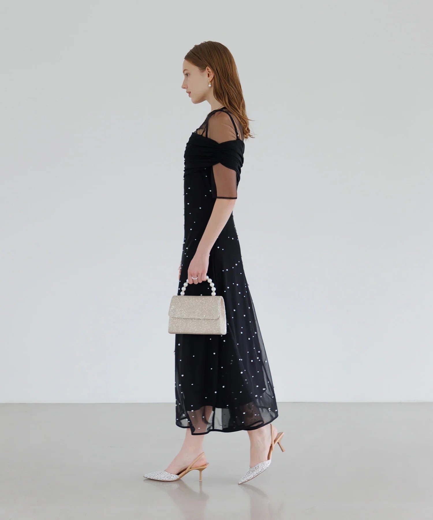 スーツ・フォーマル・ドレス Leja 2way tulle tops pearl A line dress