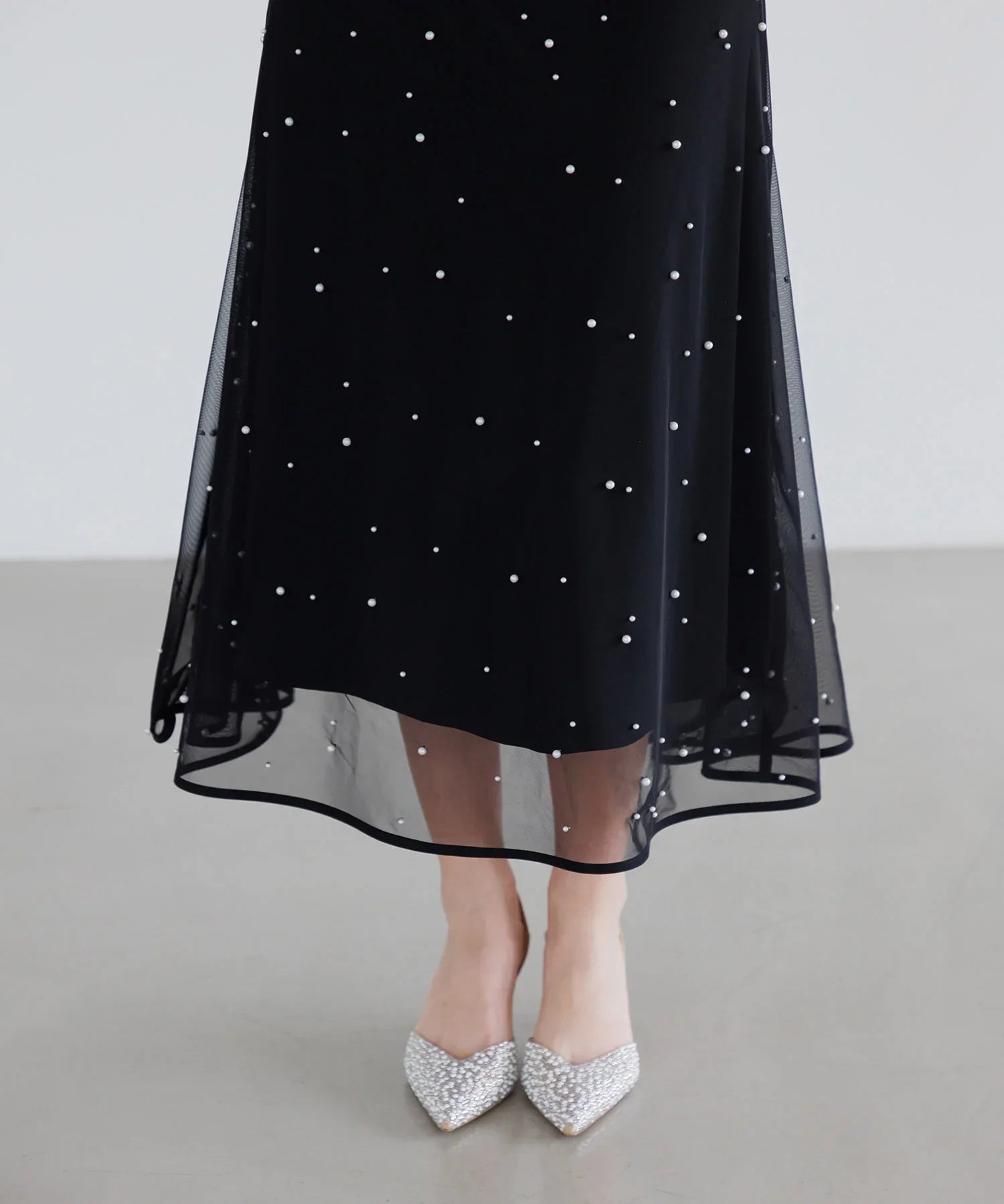 予約販売】2WAYチュールトップスパールAラインワンピース結婚式ドレス