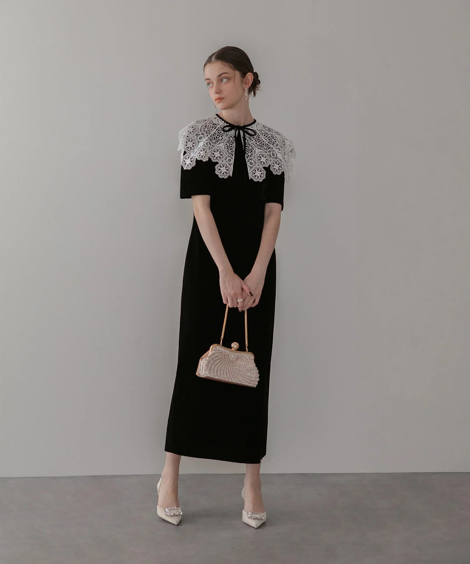 LEJA シアーベロアIラインワンピースドレス LEJA シアーベロアIライン