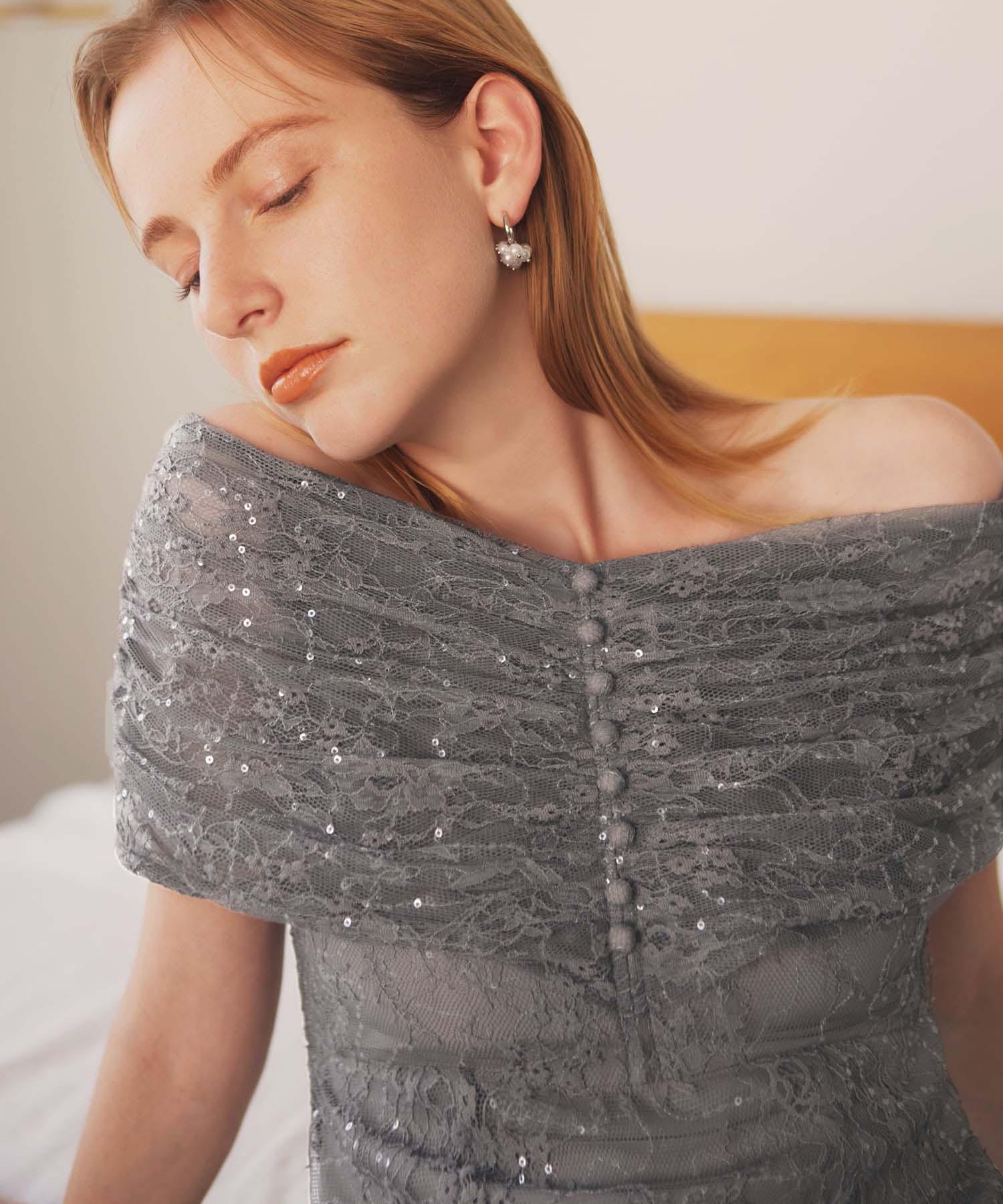 み*ん様 leja グリーンオフショルダーレースドレス S み*ん様 leja