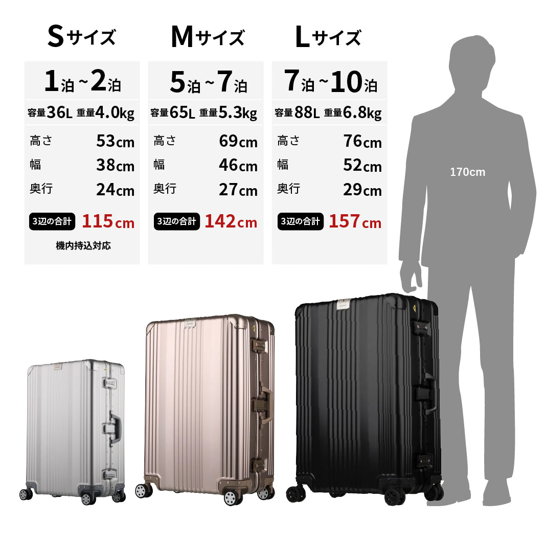 長期旅行に最適 スーツケース レジェンドウォーカー 1510-63 M-サイズ