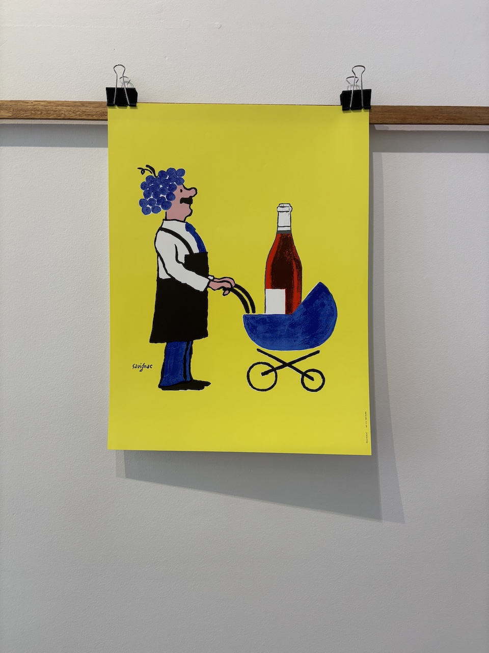 Original Vintage Poster Savignac Buvons Ici Le Vin Nouveau