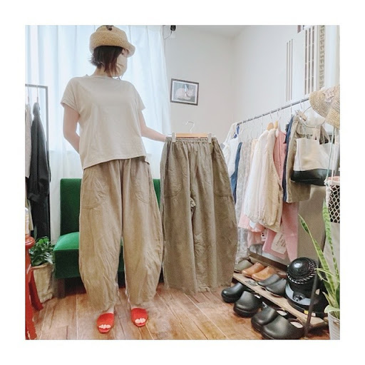 バルーンパンツ/ブラウン/三河織物