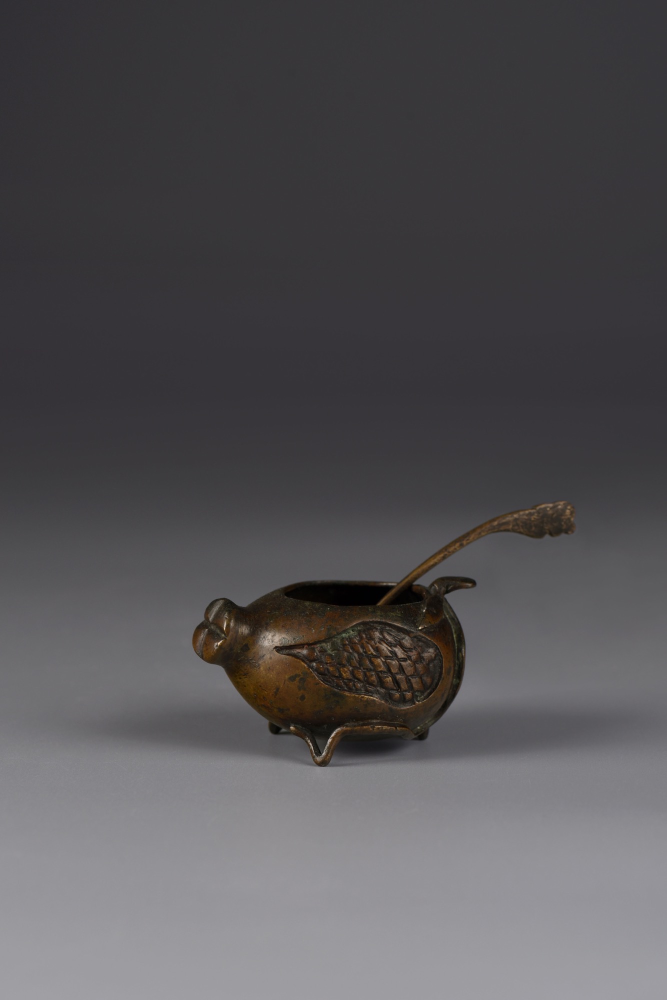 仁】時代茶道具 銅製 槌目 銅瓶 水注 湯沸 古美術品 1708