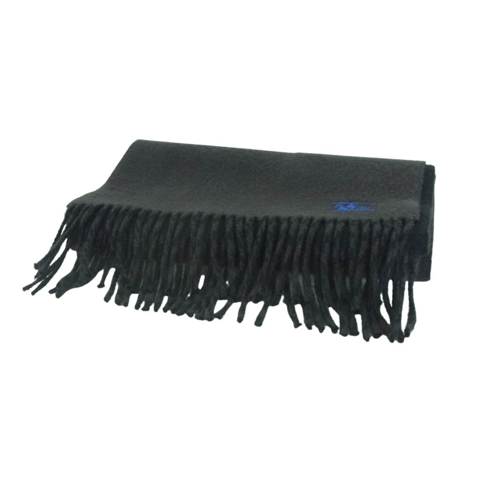 BURBERRY バーバリー カシミヤ カシミア100％ ロゴ刺繍 フリンジ