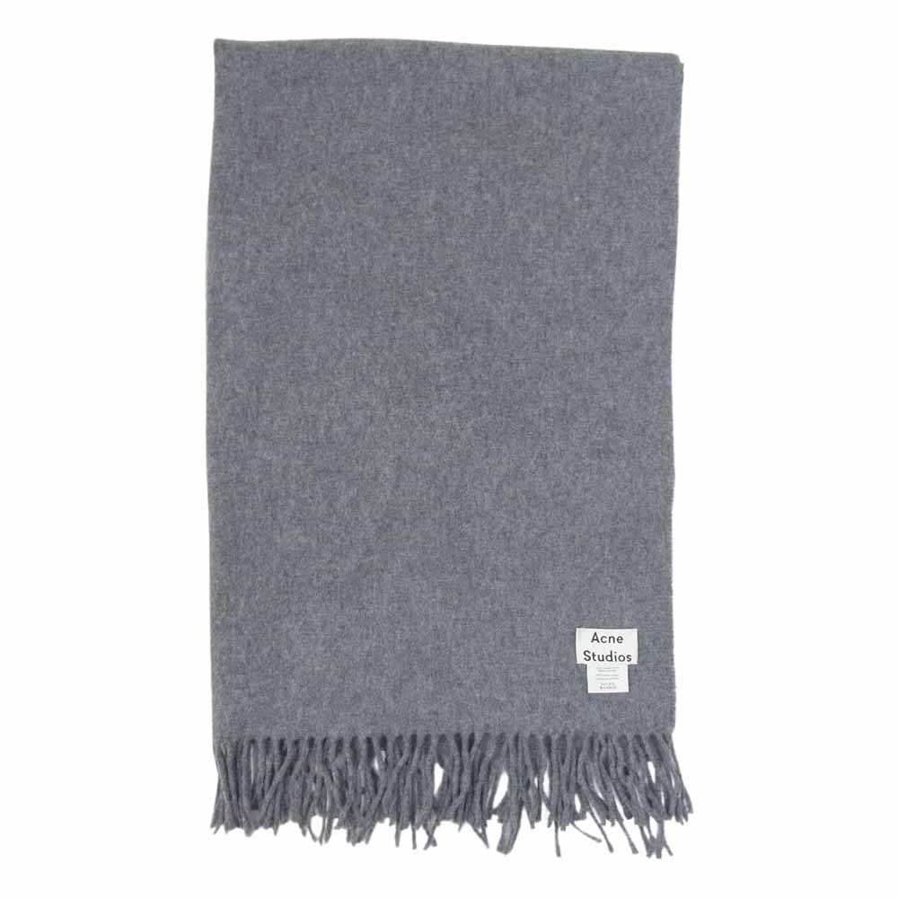 Acne Studios ウールマフラー グレー フリンジ付き Acne Studios