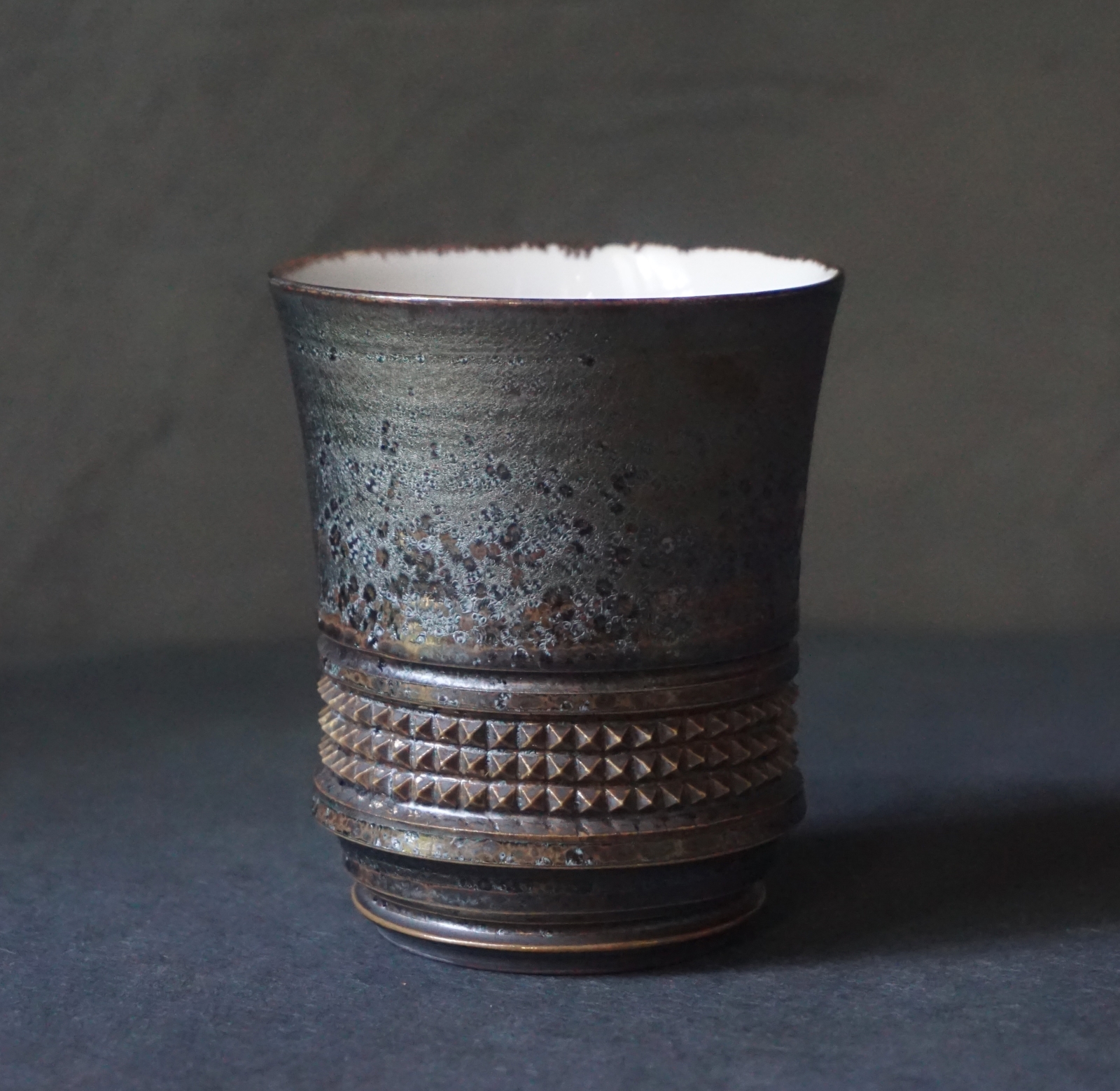 濱中史朗作 ステムグラス レオパード ホワイト 濱中史朗作 ステム