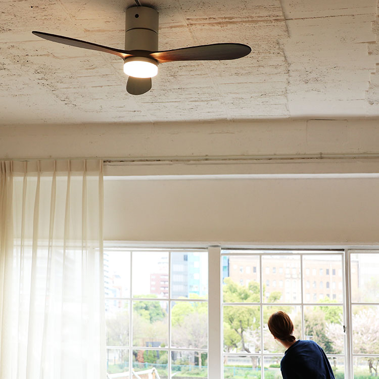 Modern Collection LED シーリングファン REAL wood blades (電球色