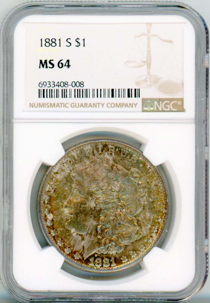 1881-S S$1 NGC MS64