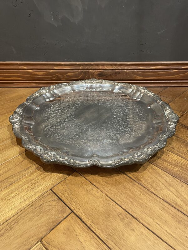 Poole】カクテルトレー / カードトレー 28cm【シルバープレート