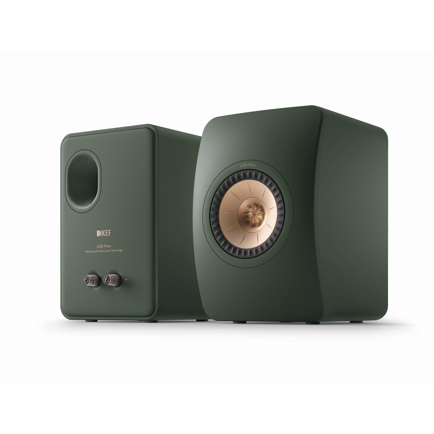 KEF LS50 Wireless II Bookshelf Speakers - Moss Green Pair | ListenUp