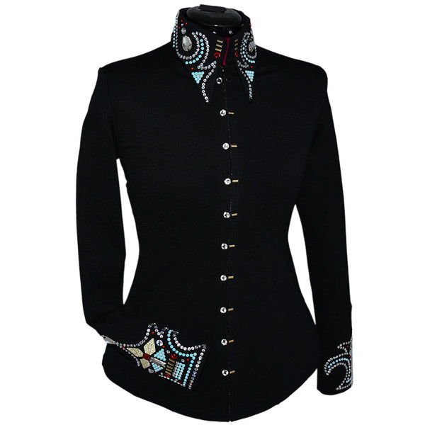 Red, Turquoise and Gold Show Shirt (XS) – Lisa Nelle