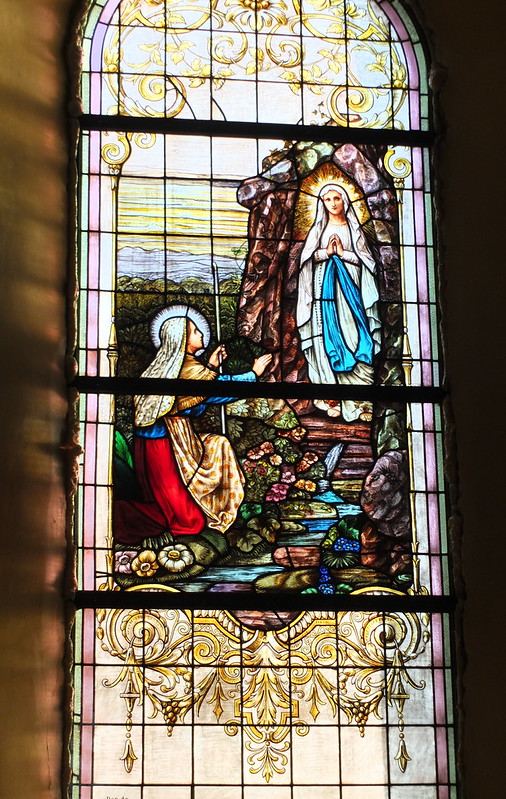 聖母マリア ルルド聖水ガラス製ボトル アンティーク ルルドの泉 マリア