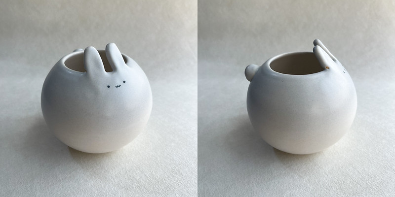 陶芸 手作り陶器 ツル文花入れ 陶芸 手作り陶器 ツル文花入れ 陶芸