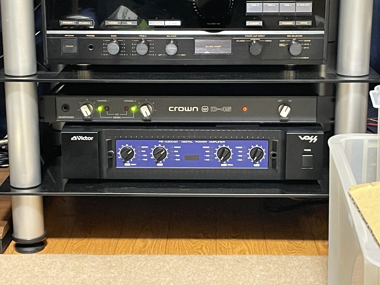 動作未確認/希少】Crown D-45 パワーアンプ 海外プラグ ジャンク 動作