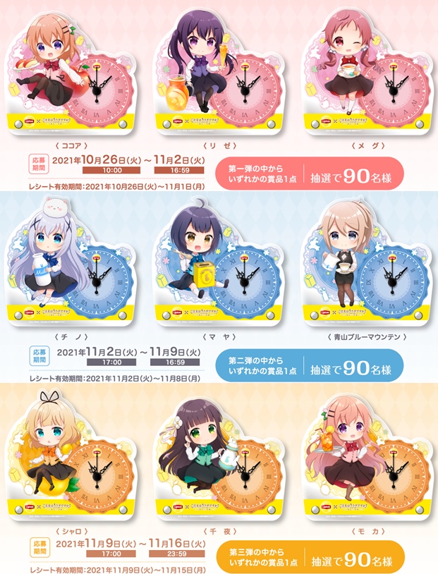 ご注文はうさぎですか？ オリジナルアクリルクロック 千夜 リプトン