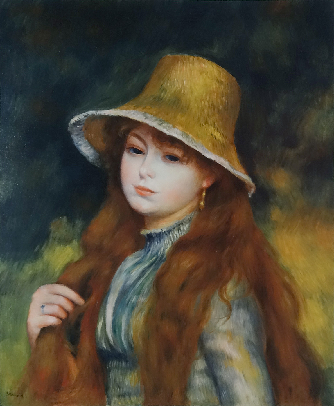 絵画/人物画/ルノアール[帽子の女] F10号/油彩(工藝画) / 名画/印象派