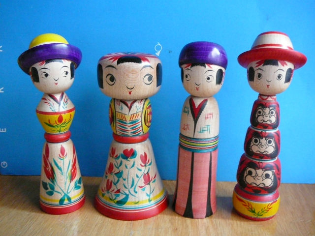 阿部進矢さんのこけしたち : こけしのなかのわたし