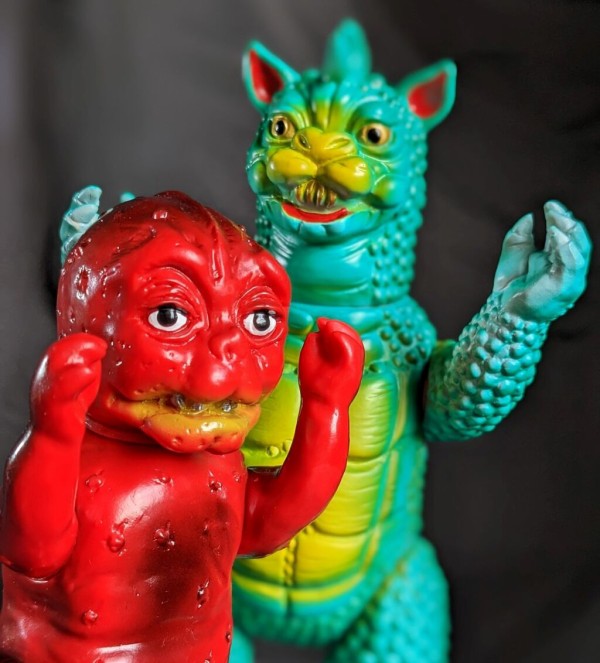 ガバラ＆ミニラ（ブルマァク復刻・マルサン）ソフビフィギュア2体