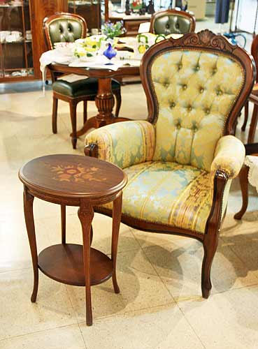 イタリア 象嵌細工 アンティーク 電話台 花台 サイドチェスト