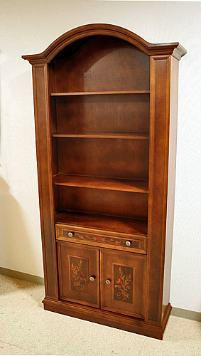 イタリア製 輸入家具 ブックケース 本棚 飾り棚 キャビネット 象嵌