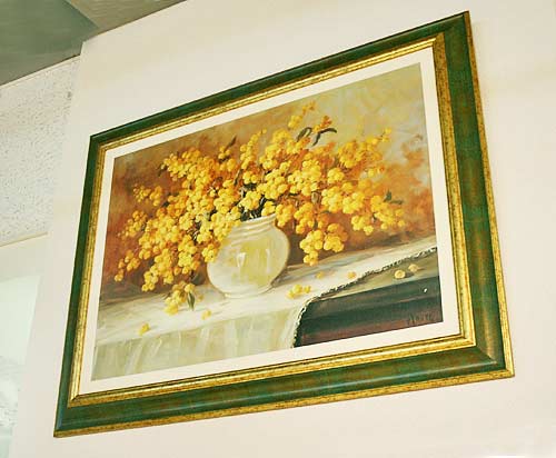 イタリア 額絵 アートフレーム ミモザ グリーン 風水 FAL-2756