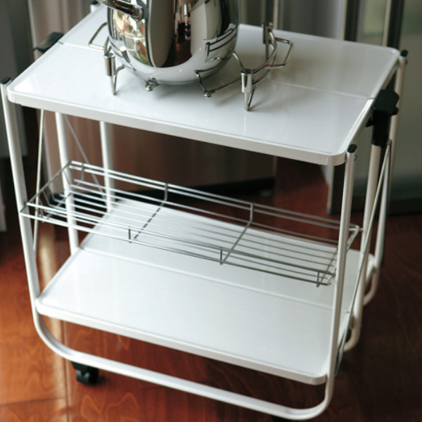 イタリア製 DOMANI ドマン キャスター付 象嵌ワゴン キッチンワゴン