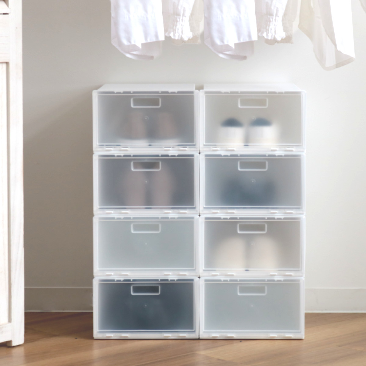 ヒスミニ大好き☆送料込み☆木製4段シューズボックス ヒスミニ大好き