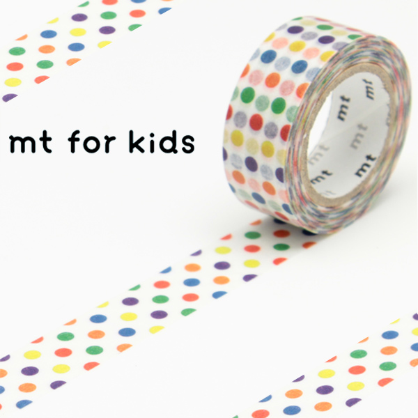マスキングテープ mt for kids カラフル ドット 幅15mm （ マステ カモ