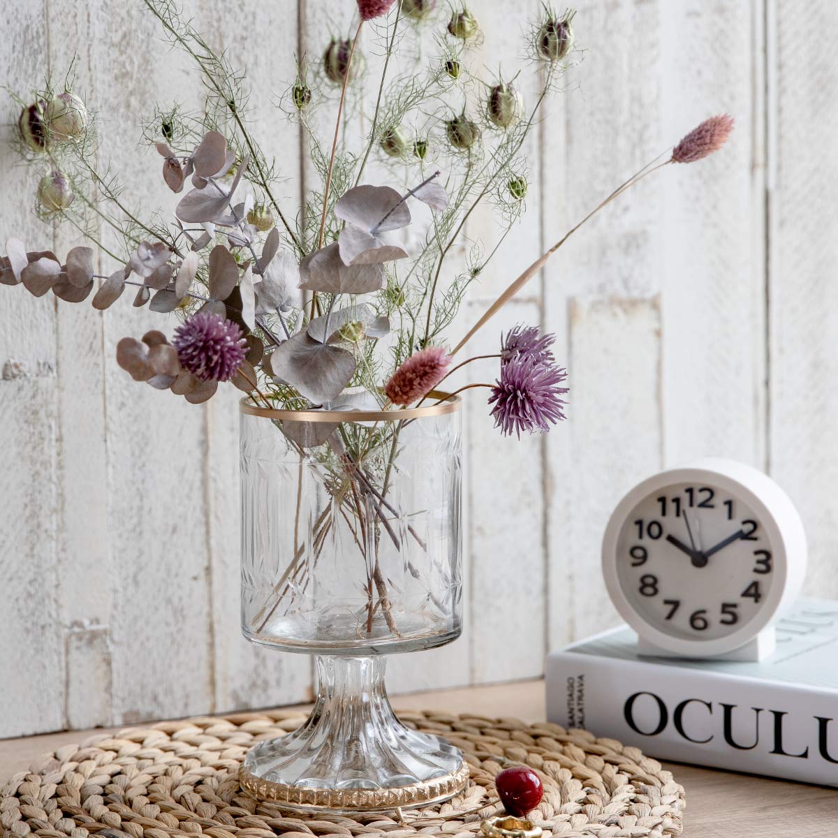 フェントン ドット ピンクガラス フリル付きフラワーベース フェントン