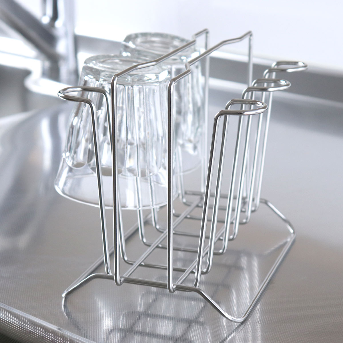 グラススタンド コップスタンド （ ステンレス グラスホルダー 水切り