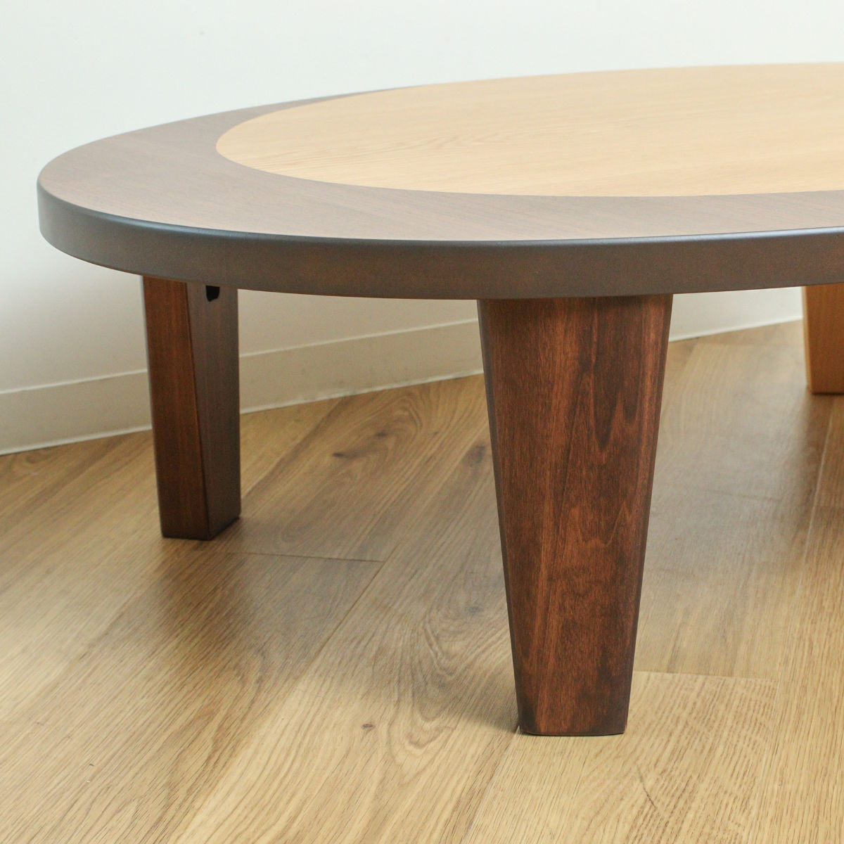 座卓 幅120cm オーバル型 折れ脚 クラン 木製 完成品 日本製