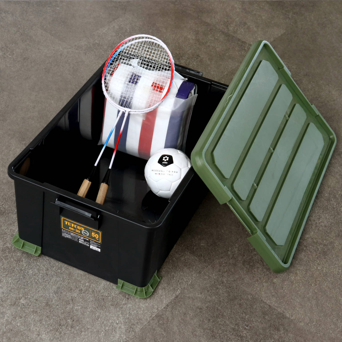 収納ボックス Nタフコンプラス ATCP-66-30 フタ付き 幅44×奥行66×高さ