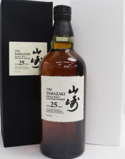 人気のサントリーウイスキー 山崎25年ボトル・箱の特徴と変化について