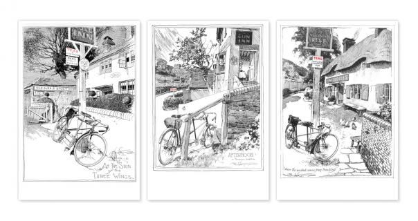 紅茶専門店 ティーズリンアン / 絵ハガキ フランクパターソンの世界(3枚組)