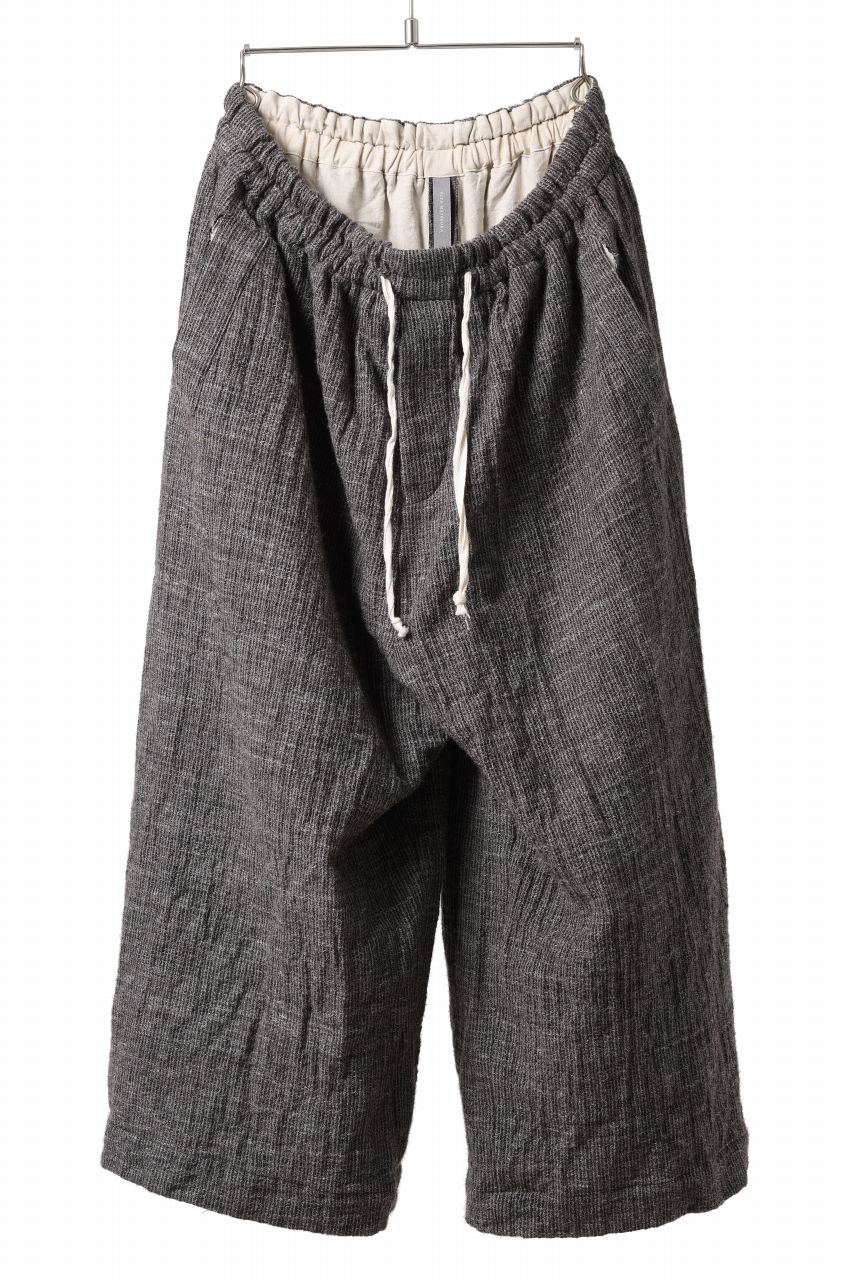 YUTA MATSUOKA baggy pants / double weave cotton wool linen (brown