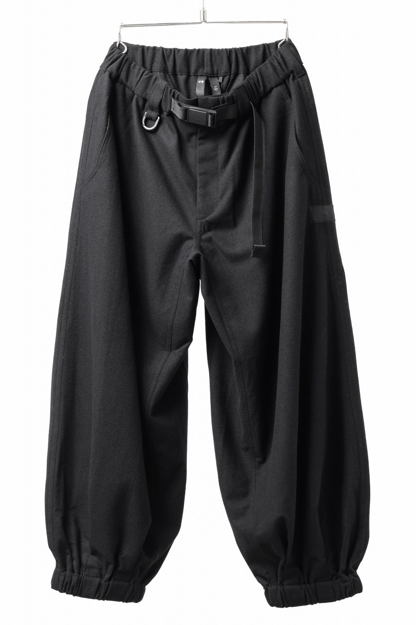 Y-3 Yohji Yamamoto WOOL FLANNEL WIDE CARGO PANTS (BLACK)の商品