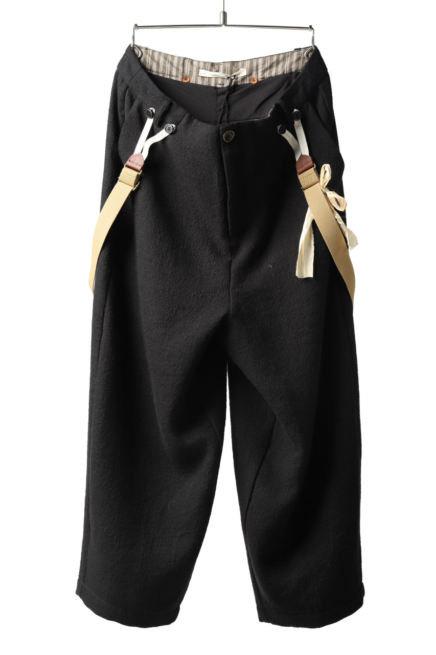 Aleksandr Manamis Slit Cropped Pant with Suspender / Blackの商品